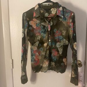 Rare Vintage ANAC Butterfly Blouse